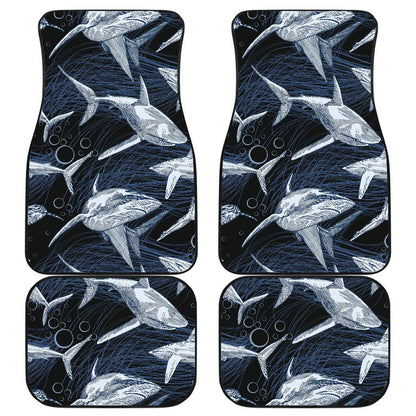 Shark Print Pattern Front and Back Car Floor Mats