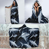 Shark Print Pattern Hooded Blanket-JORJUNE.COM