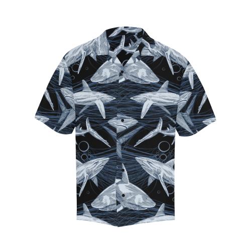 Shark Print Pattern Men Hawaiian Shirt