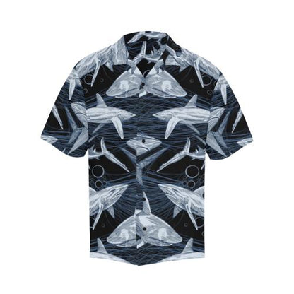 Shark Print Pattern Men Hawaiian Shirt