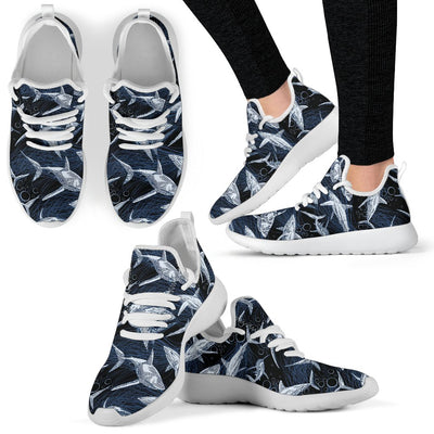 Shark Print Pattern Mesh Knit Sneakers Shoes