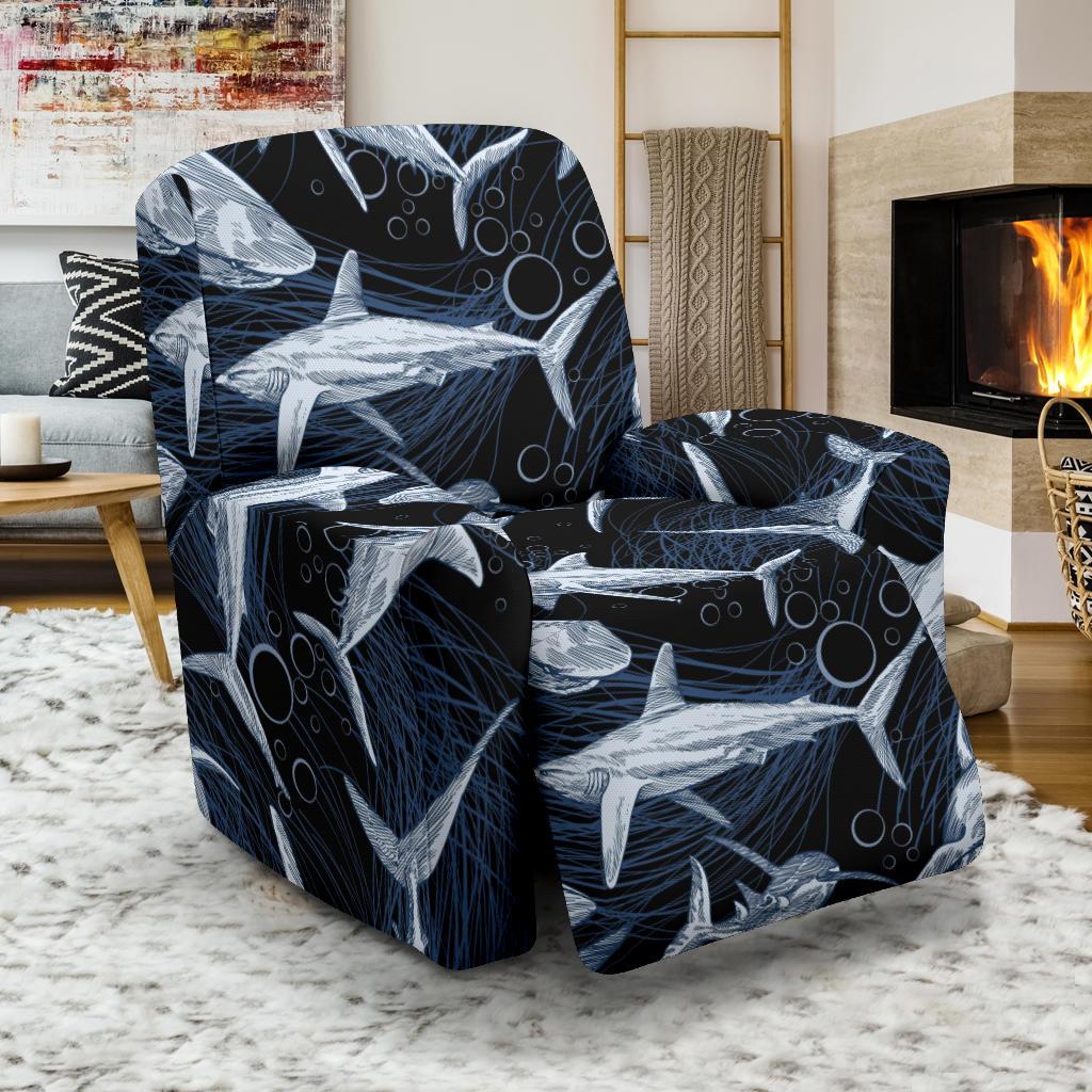 Shark Print Pattern Recliner Slipcover-JORJUNE.COM