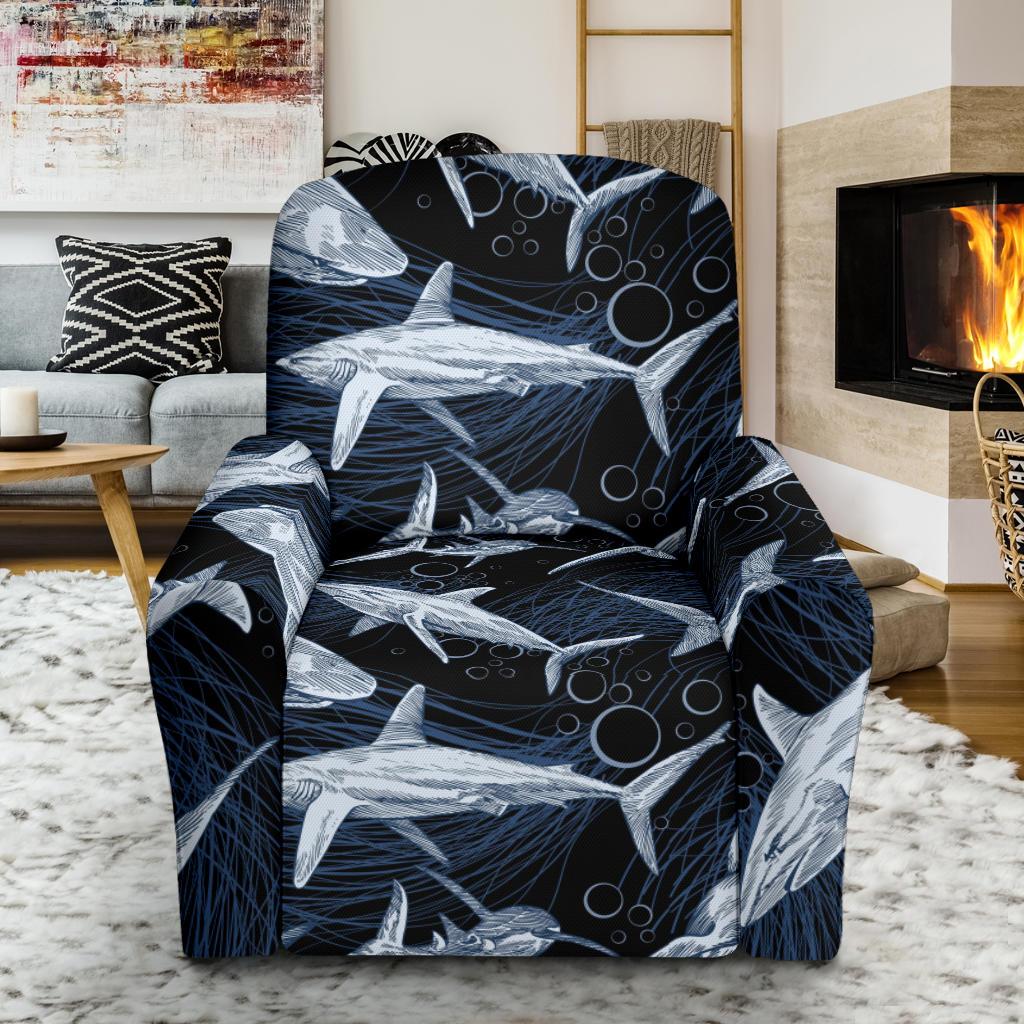 Shark Print Pattern Recliner Slipcover-JORJUNE.COM