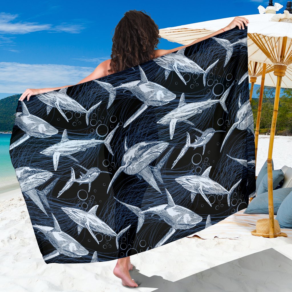 Shark Print Pattern Sarong Pareo Wrap