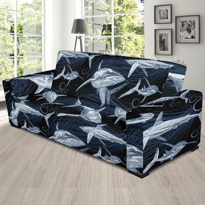 Shark Print Pattern Sofa Slipcover-JORJUNE.COM