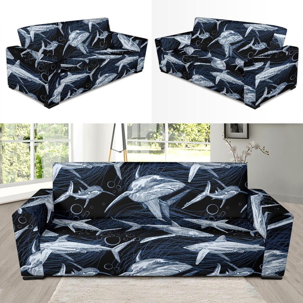 Shark Print Pattern Sofa Slipcover-JORJUNE.COM