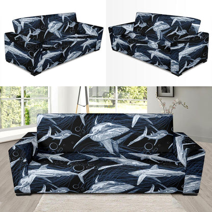 Shark Print Pattern Sofa Slipcover-JORJUNE.COM