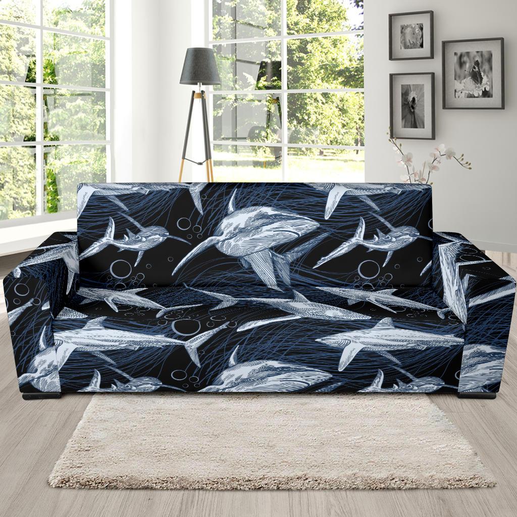 Shark Print Pattern Sofa Slipcover-JORJUNE.COM