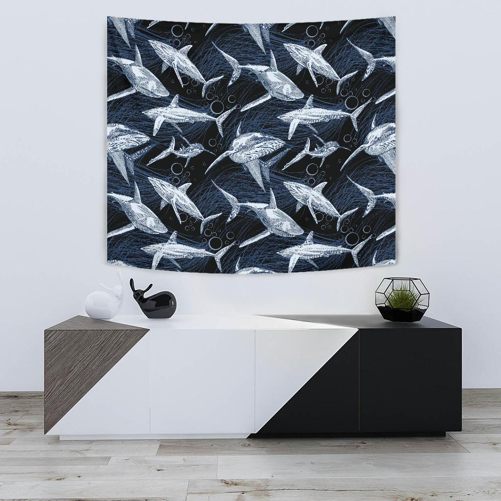 Shark Print Pattern Tapestry