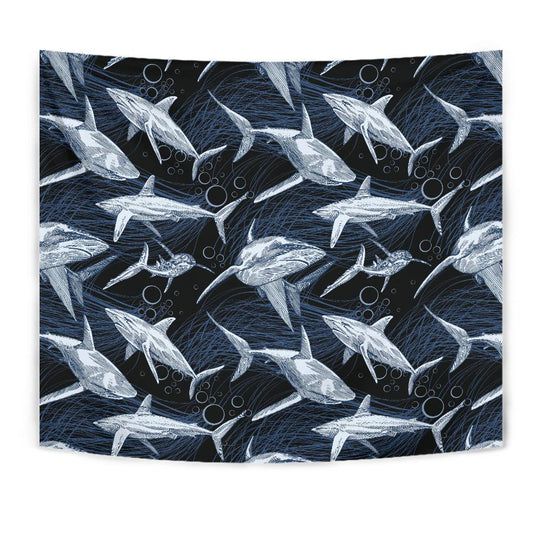 Shark Print Pattern Tapestry