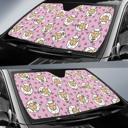 Sheep Cute Pattern Print Design 01 Car Sun Shades-JORJUNE.COM