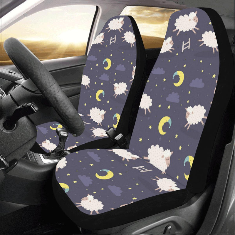 Sheep Night Pattern Print Design 02 Car Seat Covers (Set of 2)-JORJUNE.COM