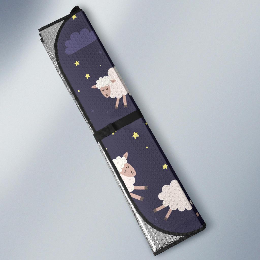 Sheep Night Pattern Print Design 02 Car Sun Shades-JORJUNE.COM