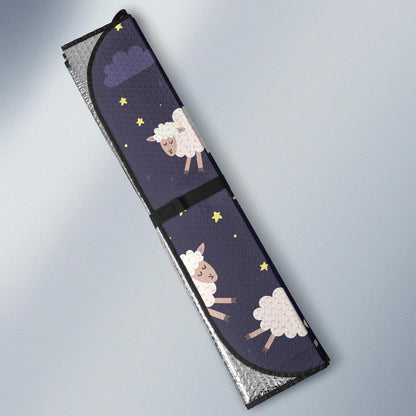 Sheep Night Pattern Print Design 02 Car Sun Shades-JORJUNE.COM