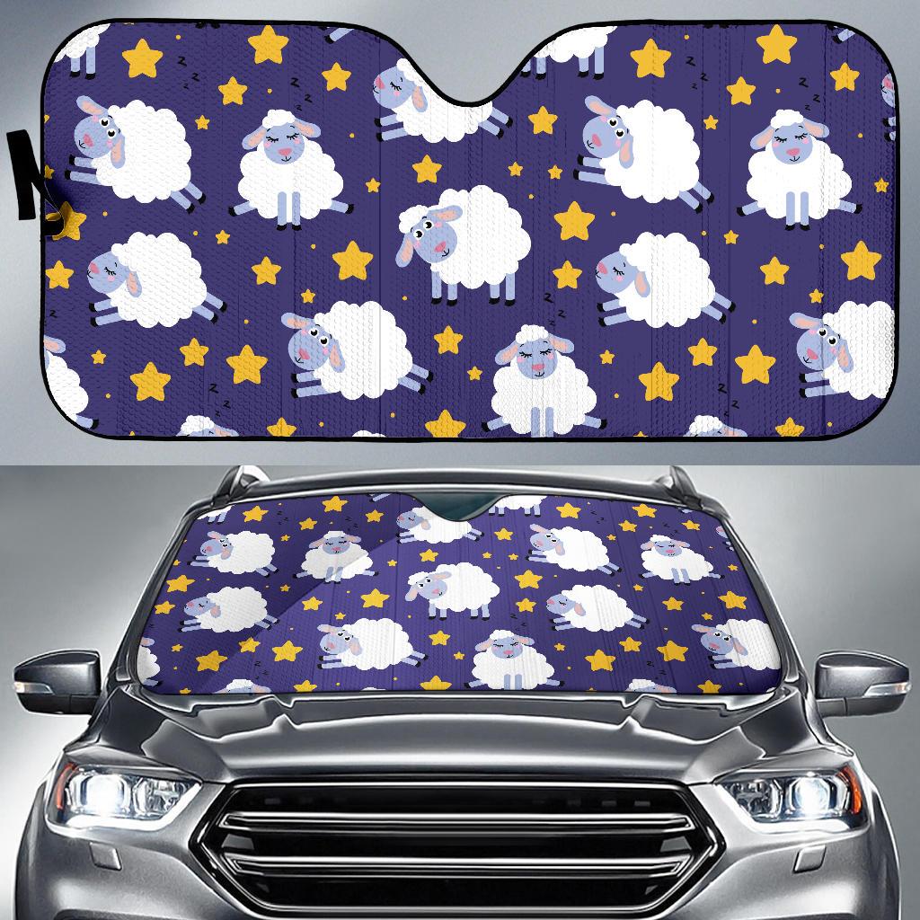 Sheep Pattern Print Design 03 Car Sun Shades-JORJUNE.COM