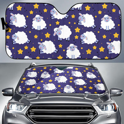 Sheep Pattern Print Design 03 Car Sun Shades-JORJUNE.COM