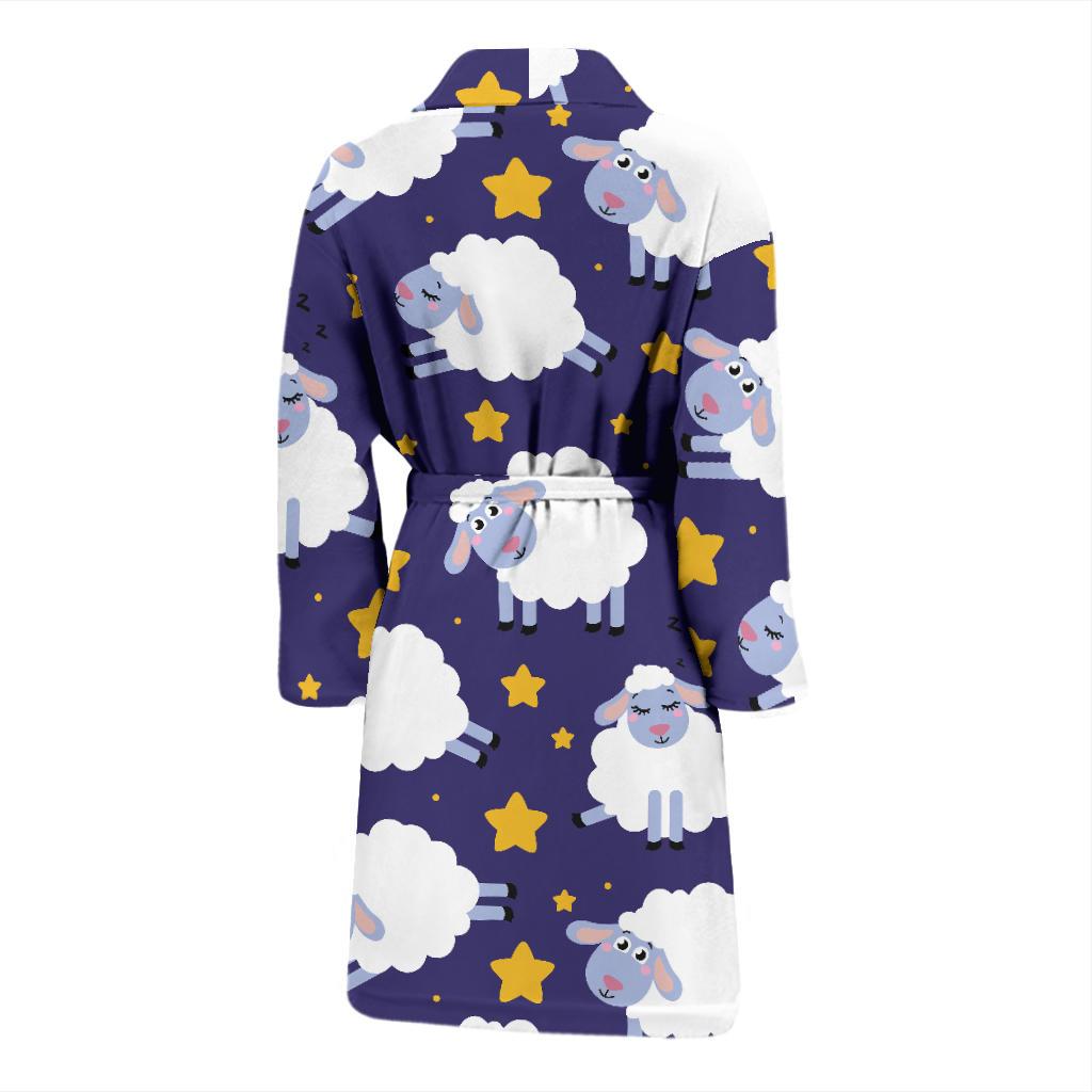 Sheep Pattern Print Design 03 Men Bathrobe-JORJUNE.COM