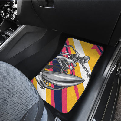 Skeleton Surfing Car Floor Mats