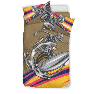 Skeleton Surfing Duvet Cover Bedding Set