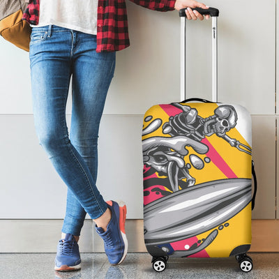 Skeleton Surfing Luggage Cover Protector