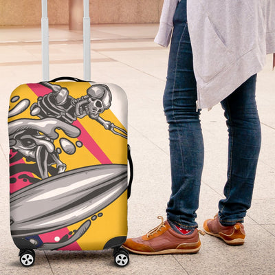 Skeleton Surfing Luggage Cover Protector