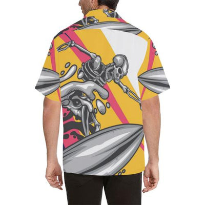 Skeleton Surfing Men Hawaiian Shirt