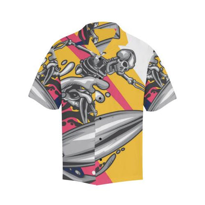 Skeleton Surfing Men Hawaiian Shirt
