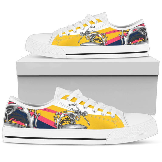 Skeleton Surfing Men High Top Canvas Shoes