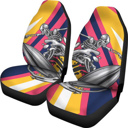 Skeleton Surfing Universal Fit Car Seat Covers