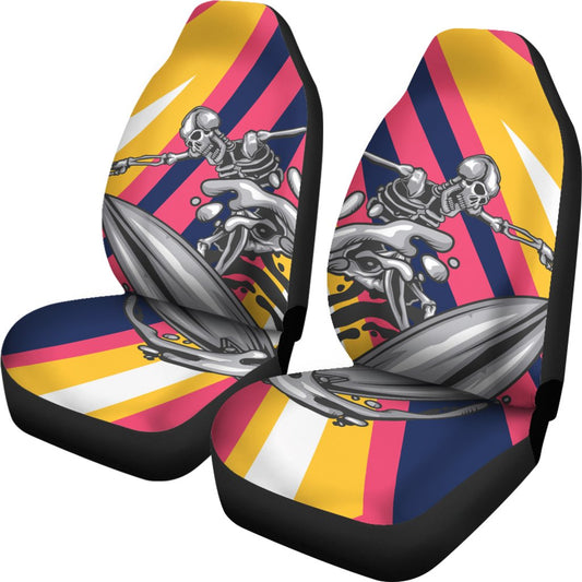 Skeleton Surfing Universal Fit Car Seat Covers