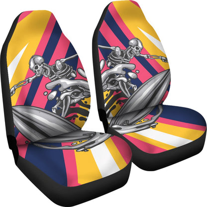 Skeleton Surfing Universal Fit Car Seat Covers