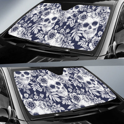 Skull Floral Beautiful Car Sun Shade-JorJune