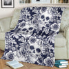 Skull Floral Beautiful Fleece Blanket