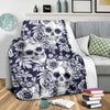 Skull Floral Beautiful Fleece Blanket