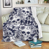 Skull Floral Beautiful Fleece Blanket