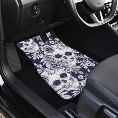 Skull Floral Beautiful Front and Back Car Floor Mats