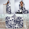 Skull Floral Beautiful Hooded Blanket-JORJUNE.COM