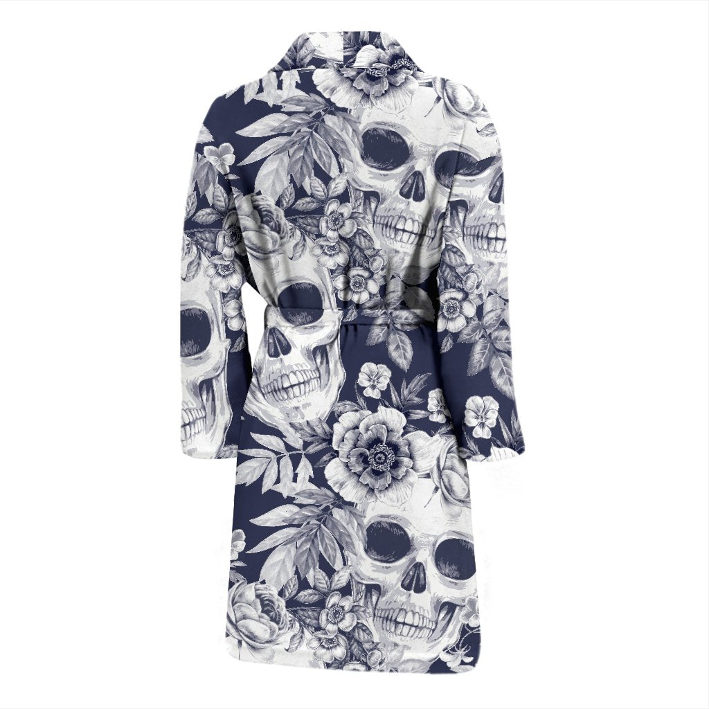 Skull Floral Beautiful Men Bath Robe