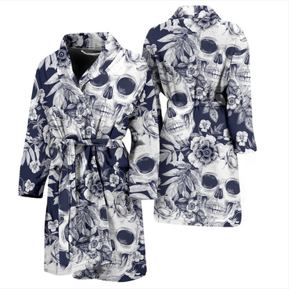 Skull Floral Beautiful Men Bath Robe