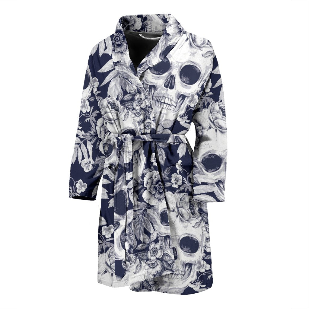 Skull Floral Beautiful Men Bath Robe