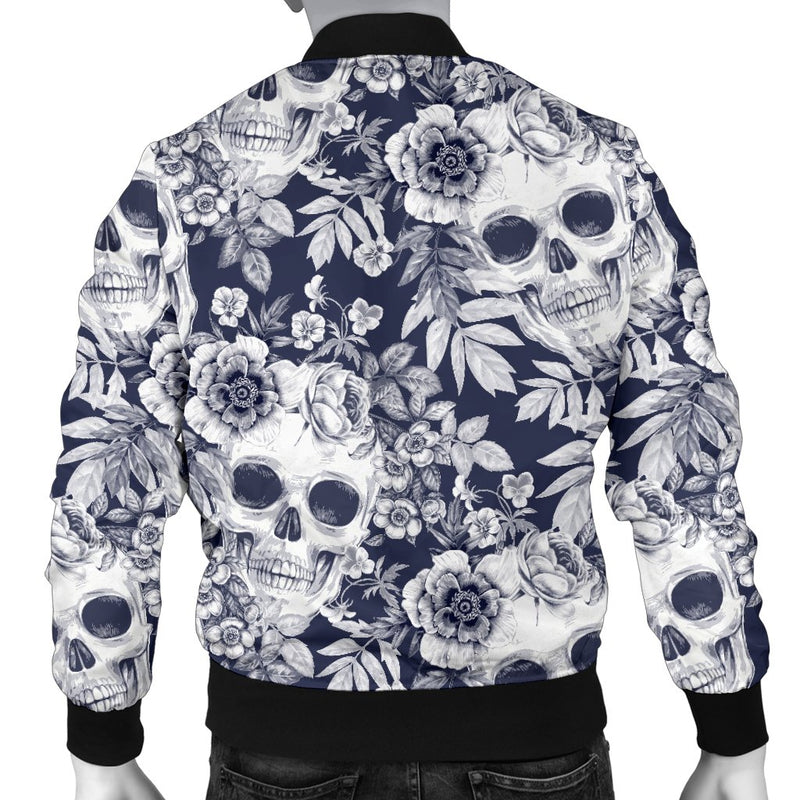 Skull Floral Beautiful Men Casual Bomber Jacket