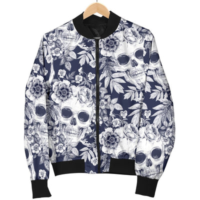 Skull Floral Beautiful Men Casual Bomber Jacket