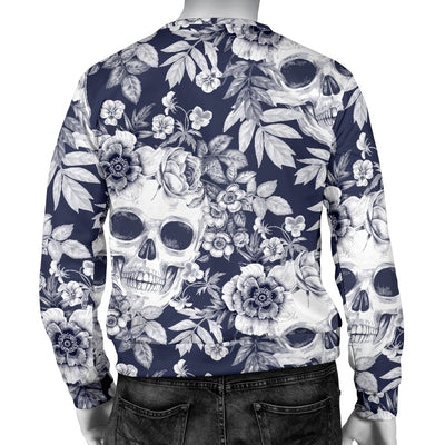 Skull Floral Beautiful Men Crewneck Sweatshirt