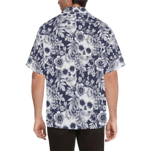 Skull Floral Beautiful Men Hawaiian Shirt