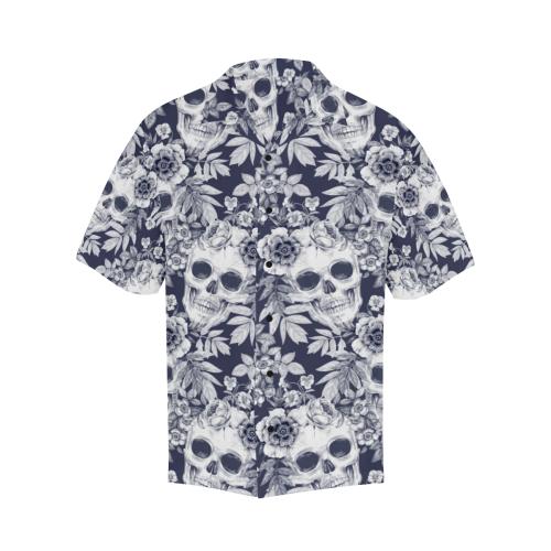 Skull Floral Beautiful Men Hawaiian Shirt
