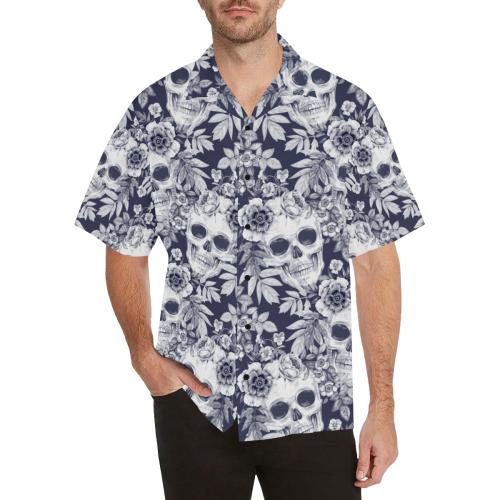 Skull Floral Beautiful Men Hawaiian Shirt