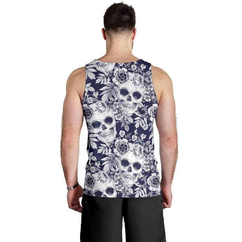 Skull Floral Beautiful Men Tank Top