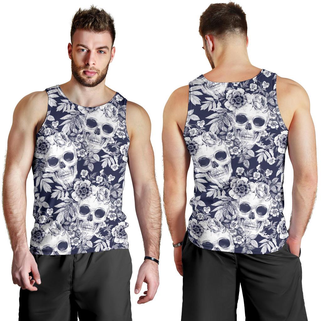 Skull Floral Beautiful Men Tank Top