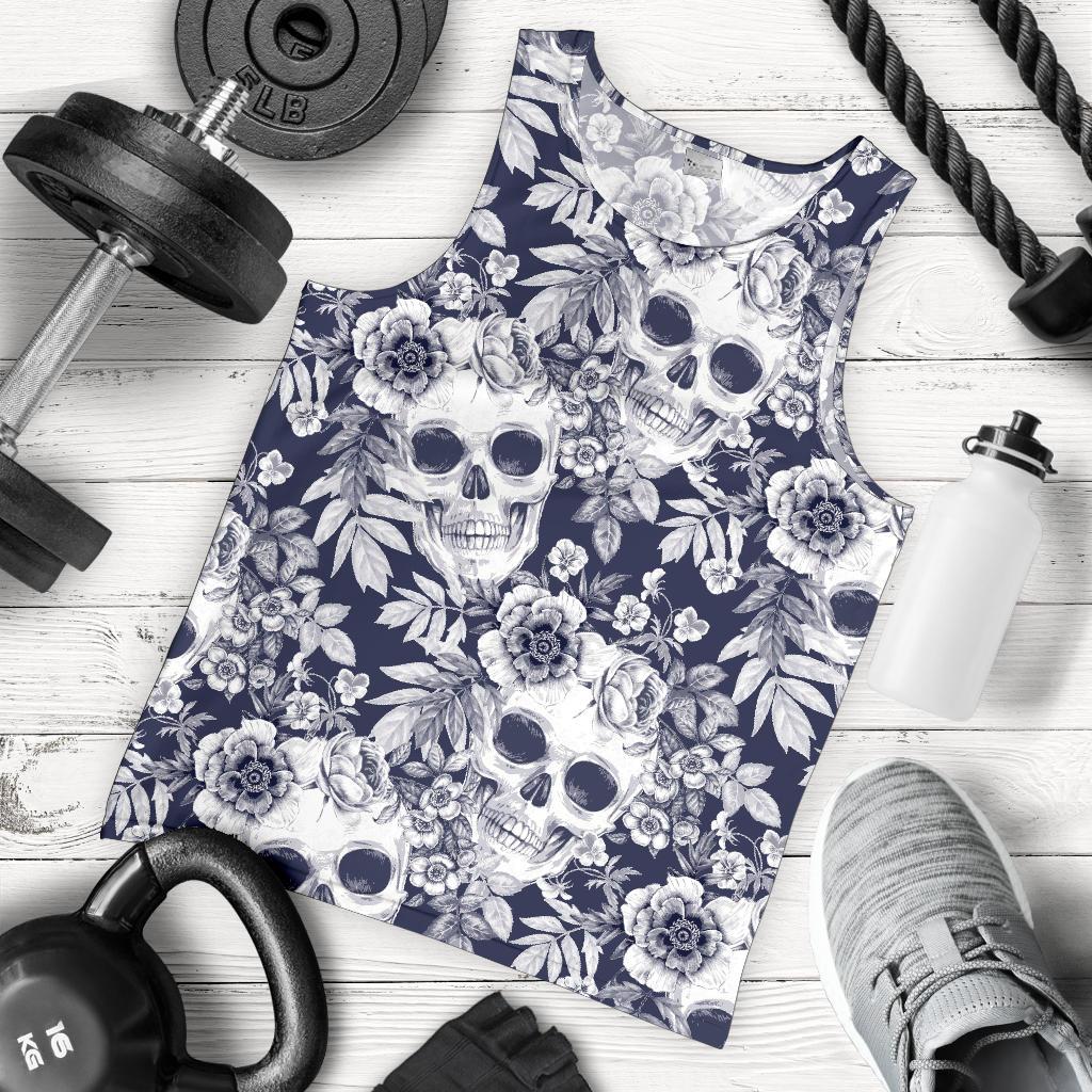Skull Floral Beautiful Men Tank Top