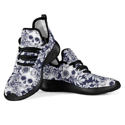 Skull Floral Beautiful Mesh Knit Sneakers Shoes